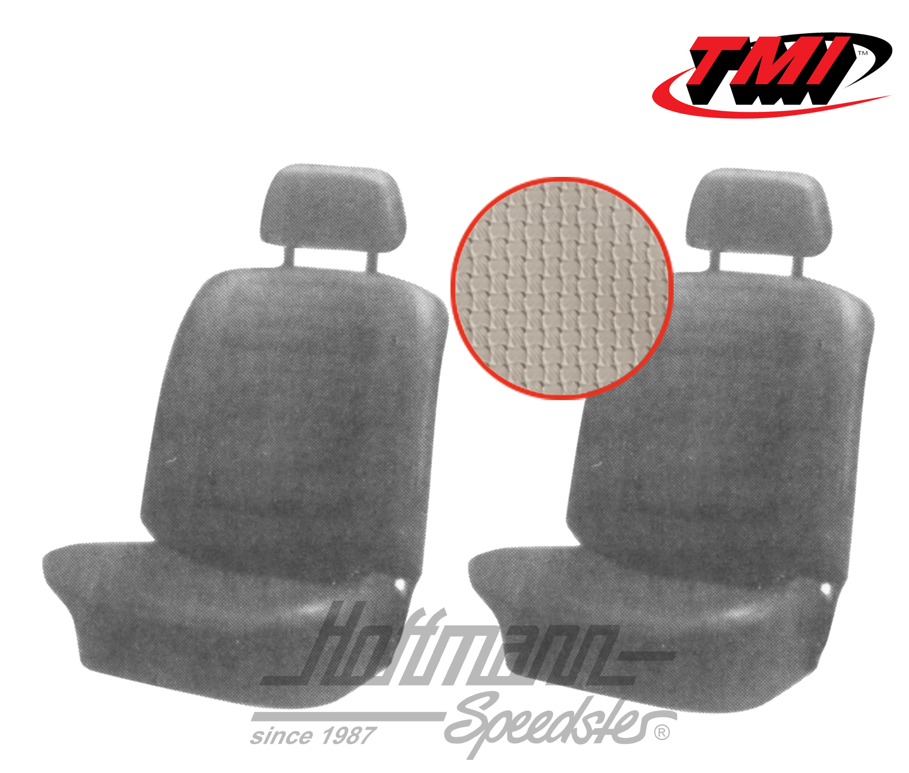 Seat upholstery, Karmann Ghia, front, 71-74, off-white | 43-1507-05 | 066-0076-50