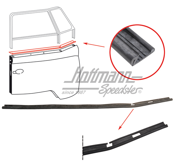 Seal, door-window frame and door, right | 211 837 396 | 089-0140-02