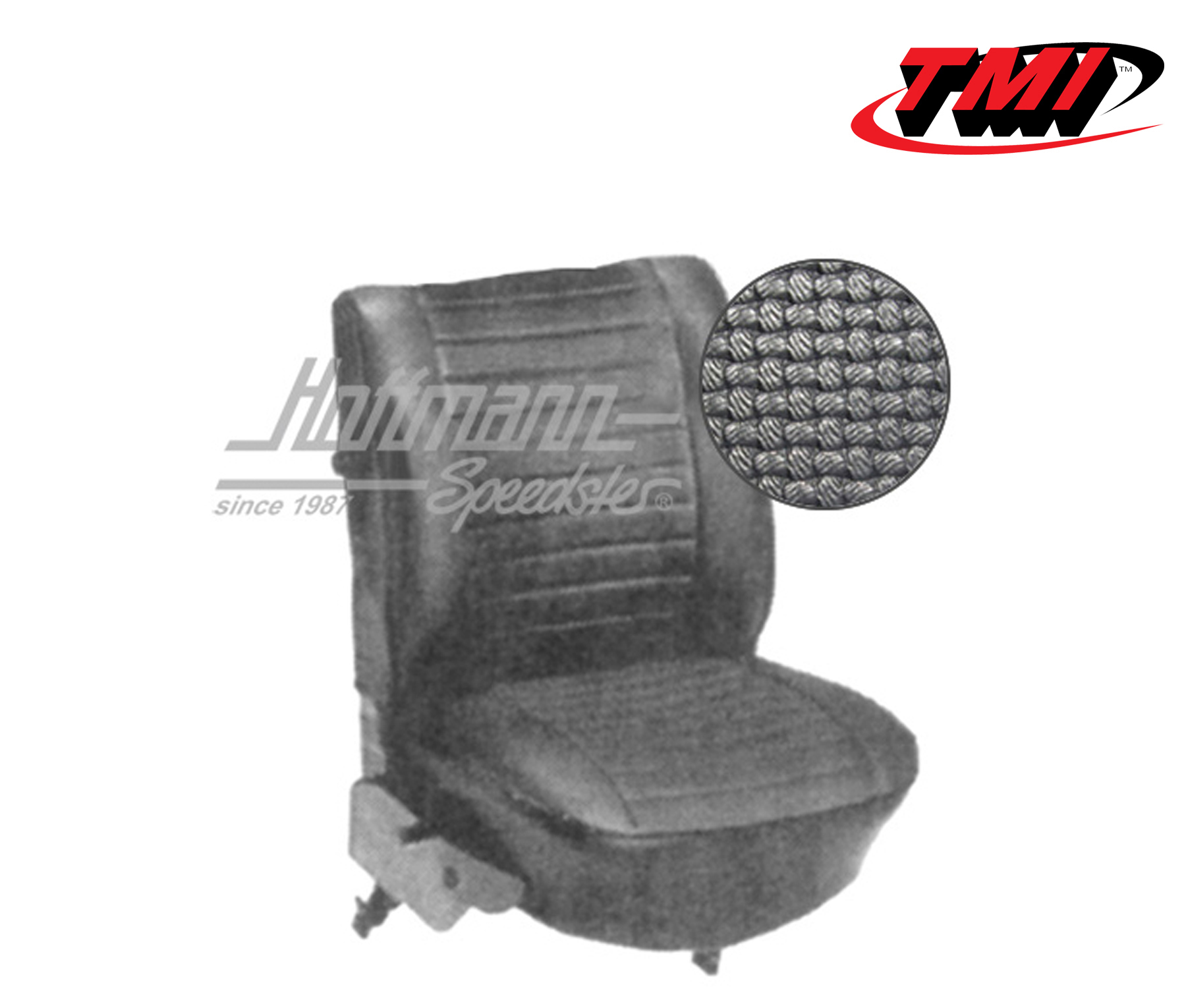 Seat upholstery, Sedan, 8.73-7.76, Basketweave, black | 43-1132-01 | 055-5840