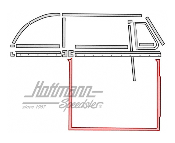 Door seal, Convertible, 8.64-, right, Top Quality | 151 831 722 D | 020-4972-10