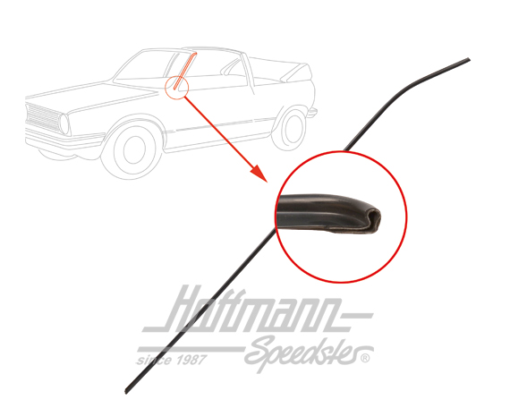 Moulding, A-pillar, Convertible, black, left | 155 853 705 A | 180-7280-01