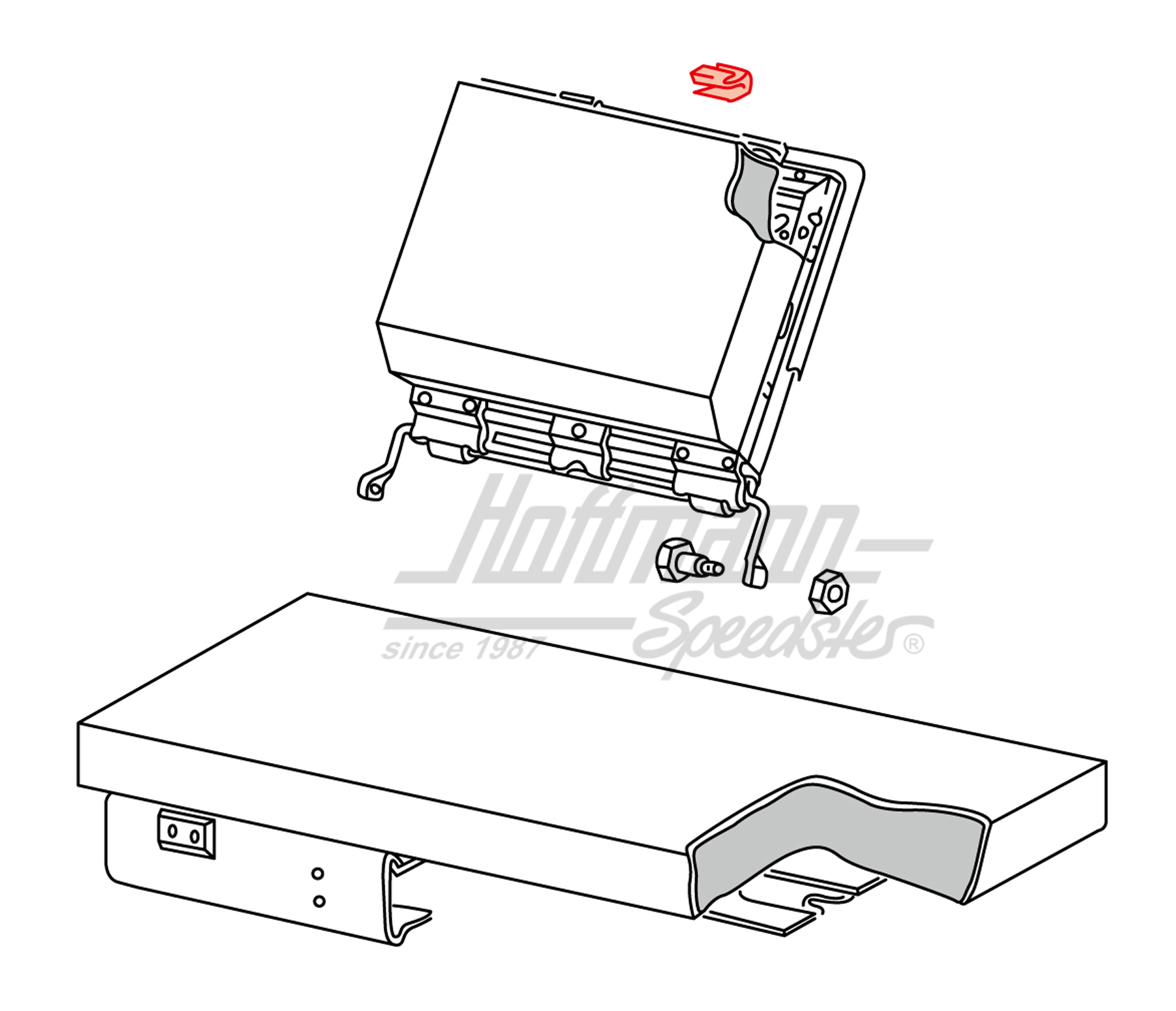Rubber, folding support, seat, rear                                                                 