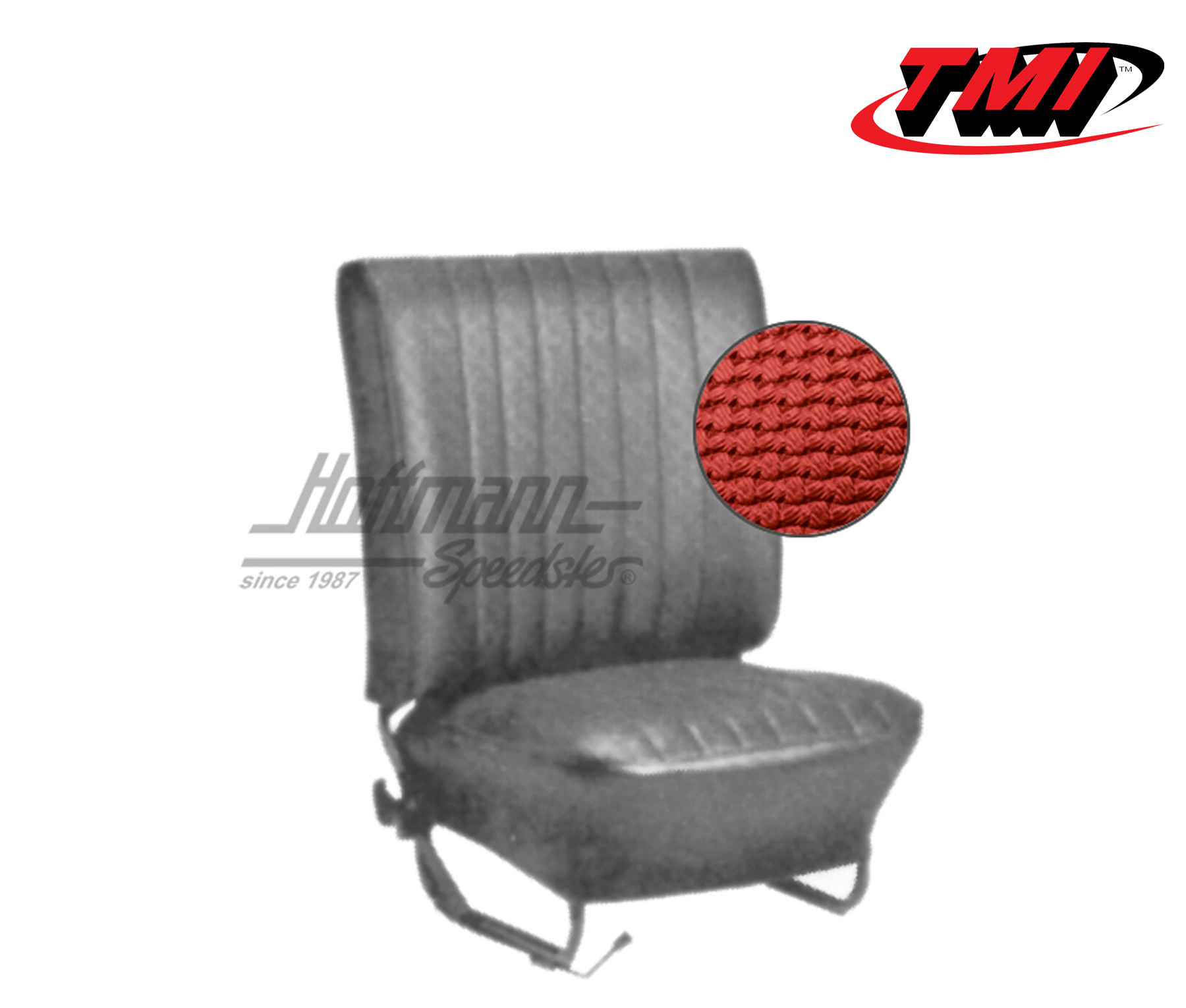 Seat upholstery, Conv., 8.67-7.72, Basketweave, red | 43-1330-07 | 055-6910