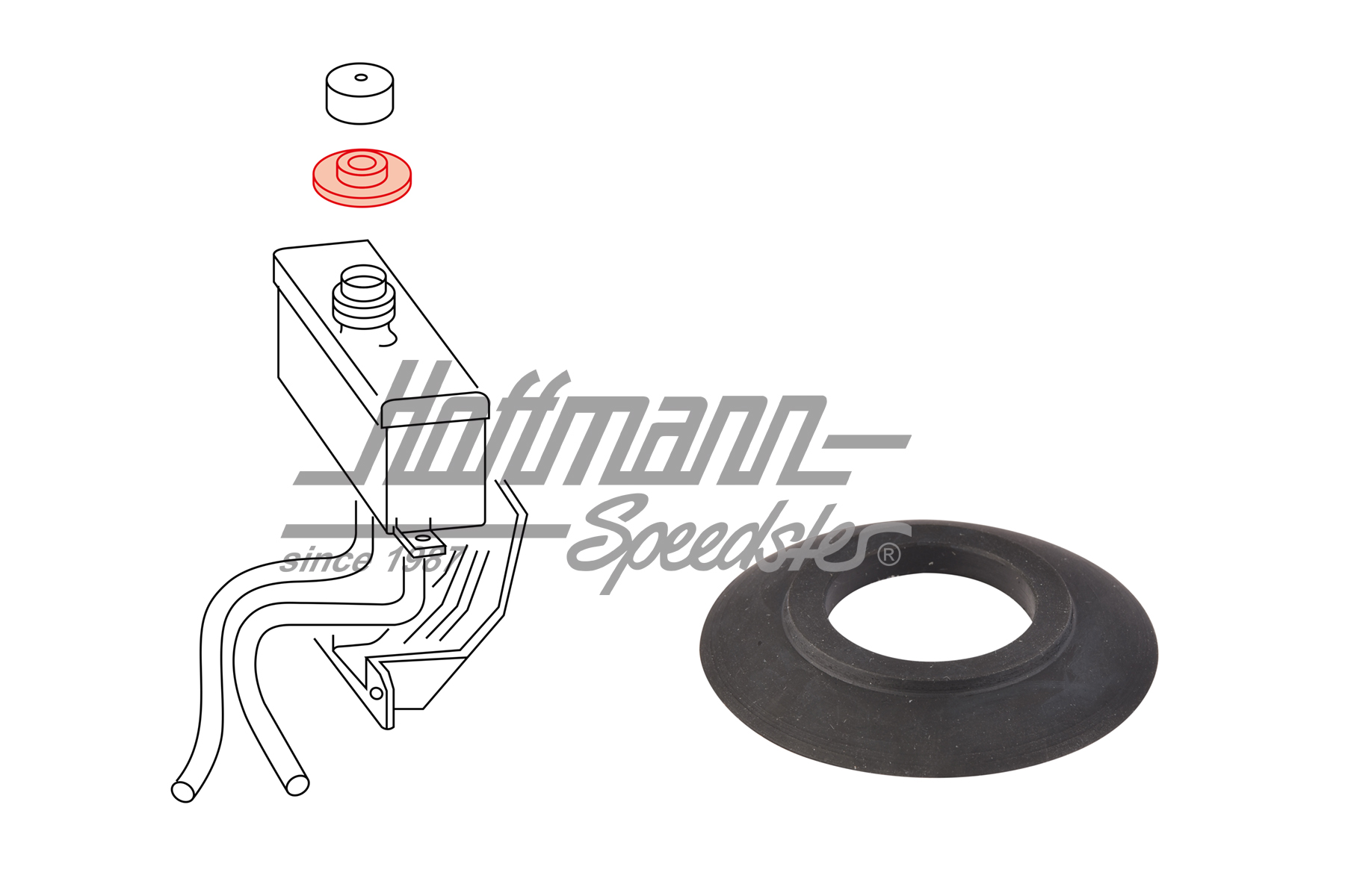 Rubber mount, brake-fluid reservoir
 | 181 611 333 | 080-4038