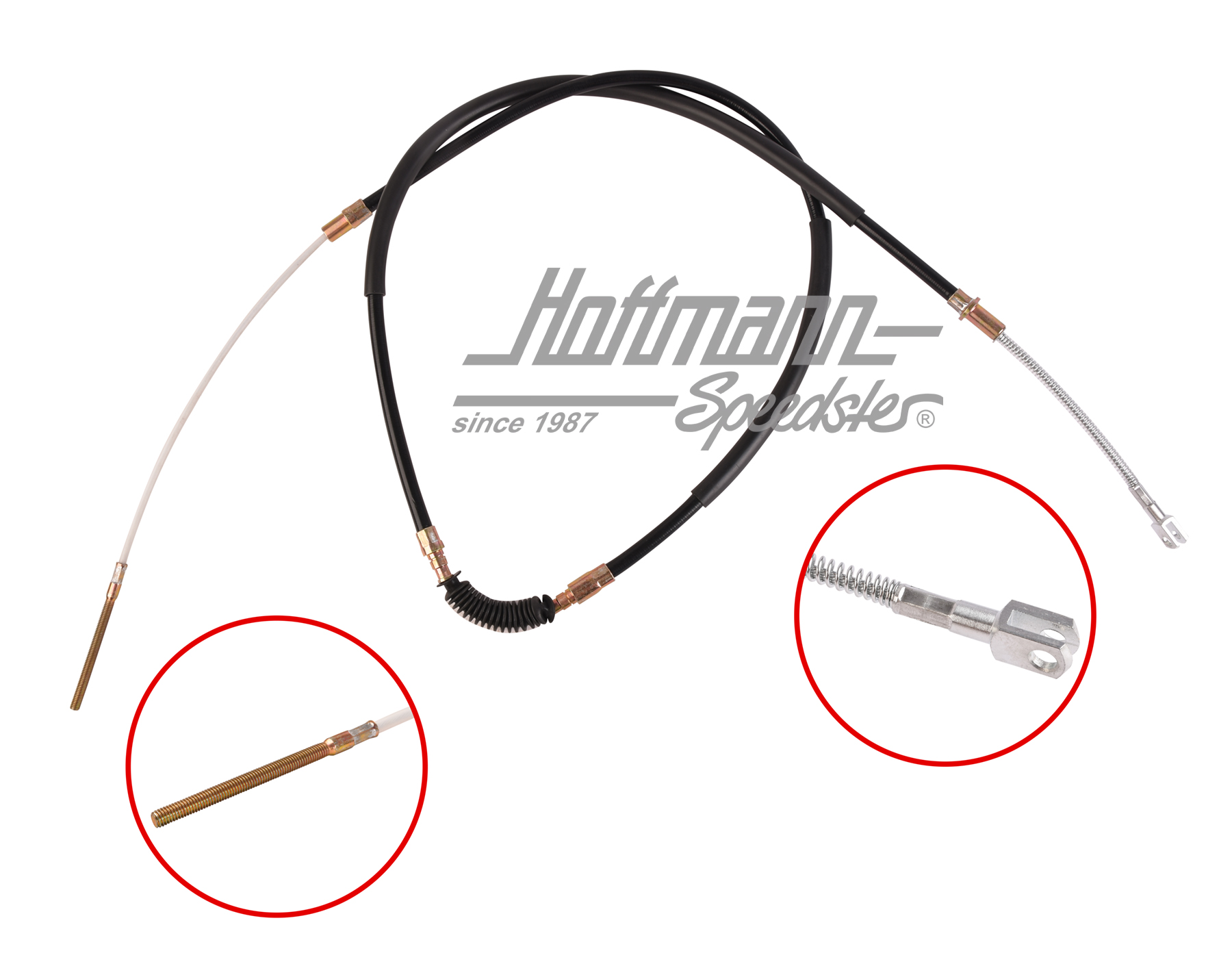 Handbrake cable, 924S/944, 968, 85-91, long | 951 424 072 02 | 650-6070-22