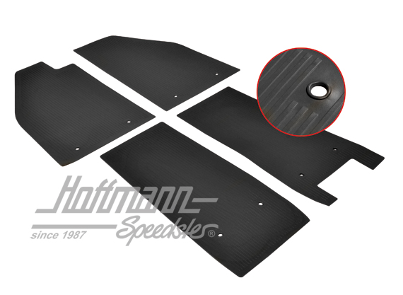 Rubber mat set, floor panel, 55-59, black | 111 863 002 | 020-5460