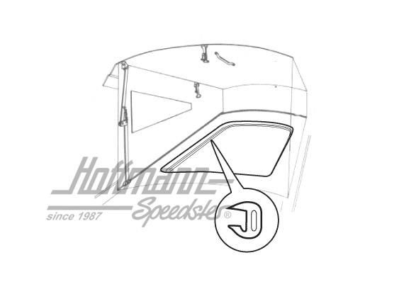 Beading, grey, roof opening, WESTFALIA, 67-73 | 231 068 001 A | 090-6070