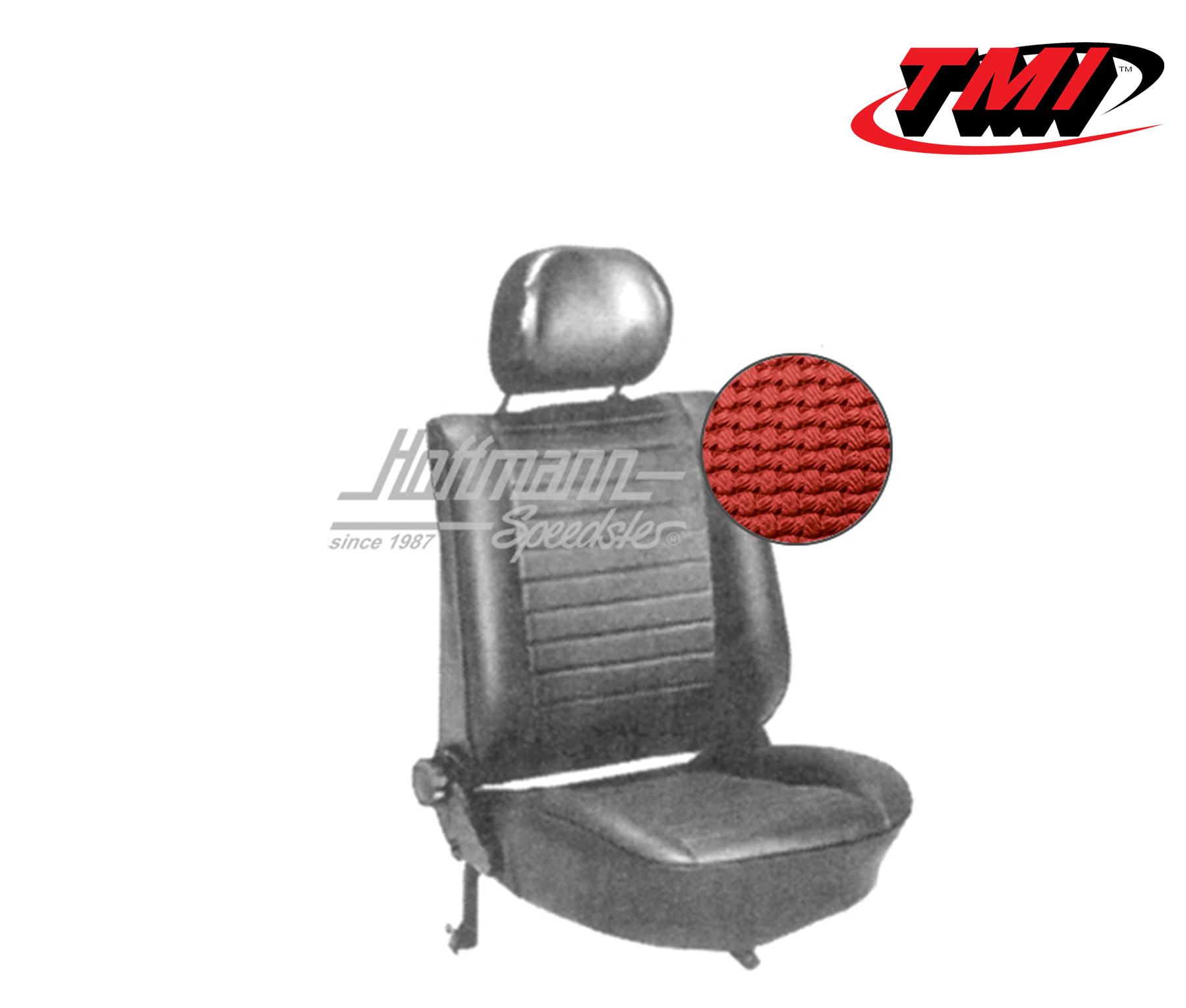 Seat upholstery, Sedan, 8.76-, Basketweave, red | 43-1129-07 | 055-5410