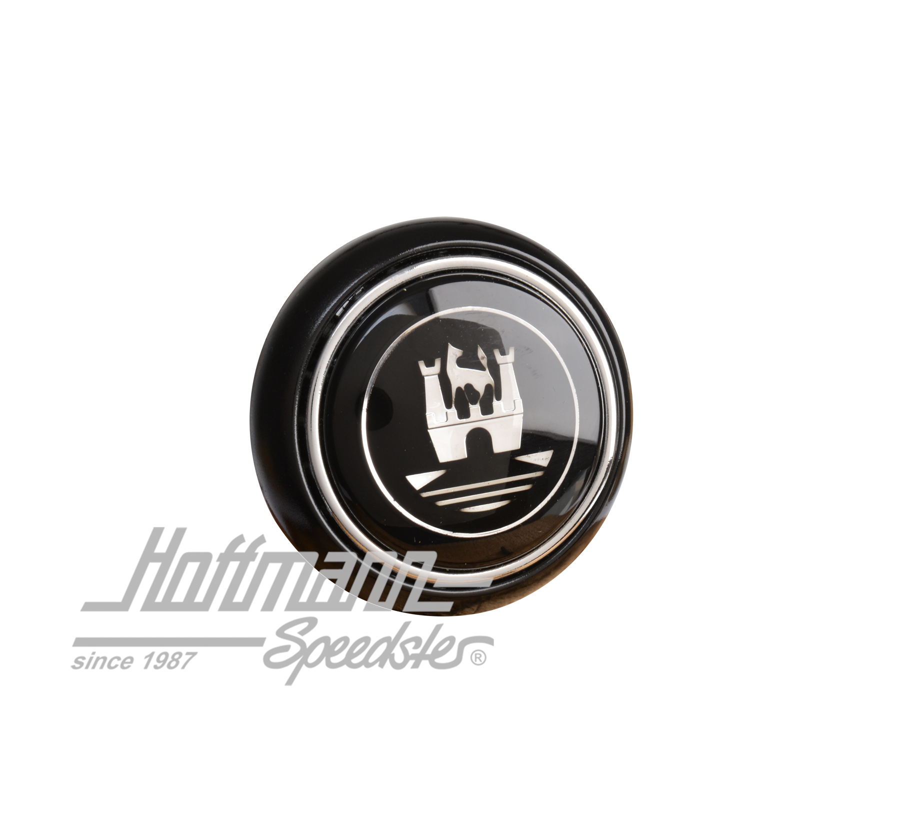 Horn button, black/silver, 55-67 | 211 951 669 BS | 020-1882-16