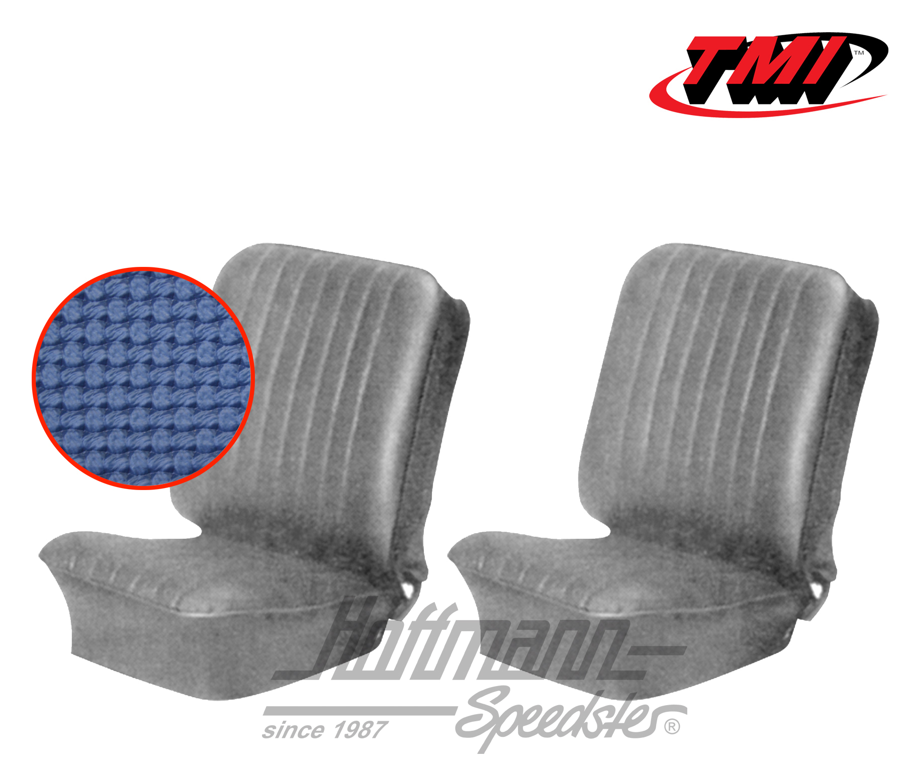 Seat upholstery, Karmann Ghia, front, 55-60, blue | 43-1501-08 | 066-0065-20