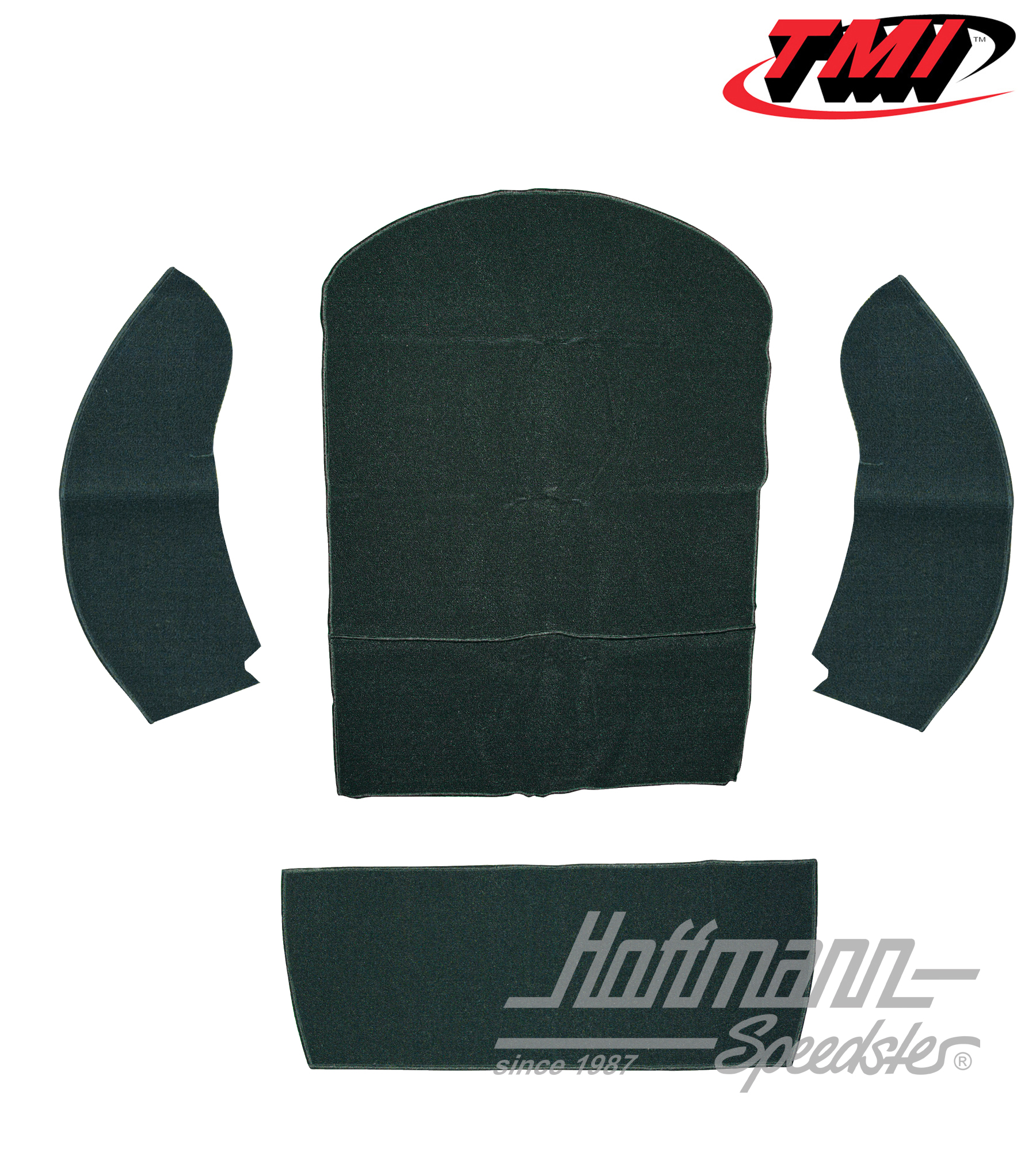 Rear well carpet kit, Convertible, black, 8.72-.79 | 34-R1317-301 | 020-5344