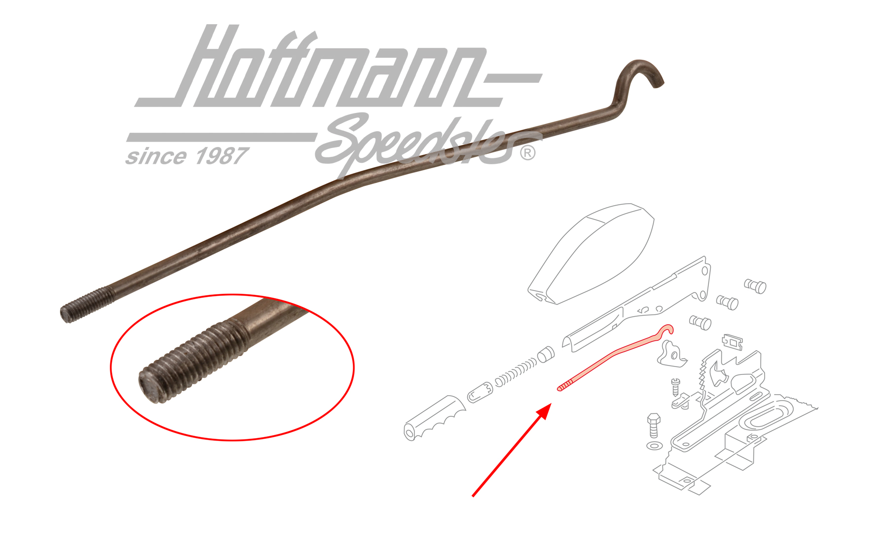 Rod, rachet, hand-brake lever | 251 711 325 | 325-3910-08