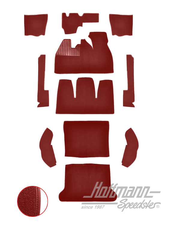 Carpet kit, Beetle Sedan, 8.68-7.72, light red |  | 026-5527