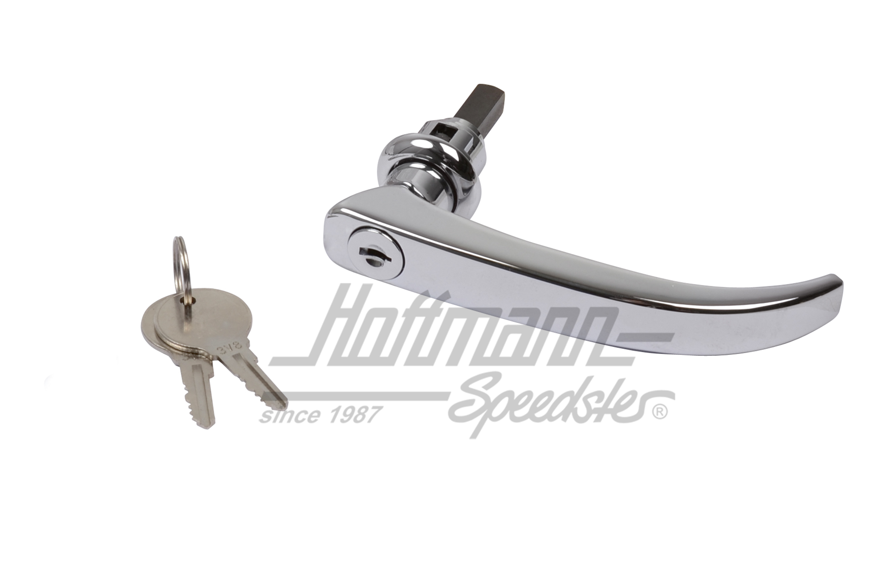 Handle, hinged door, outer, chromed, 58-67, short                                                   