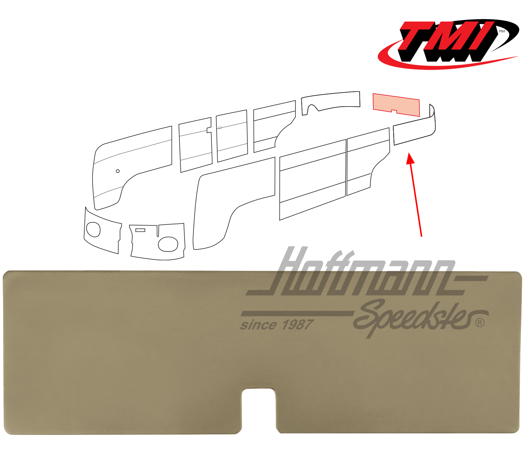 Hatchback trim panel, 3.55-7.63, beige | 10-2108-14 | 098-0539-05