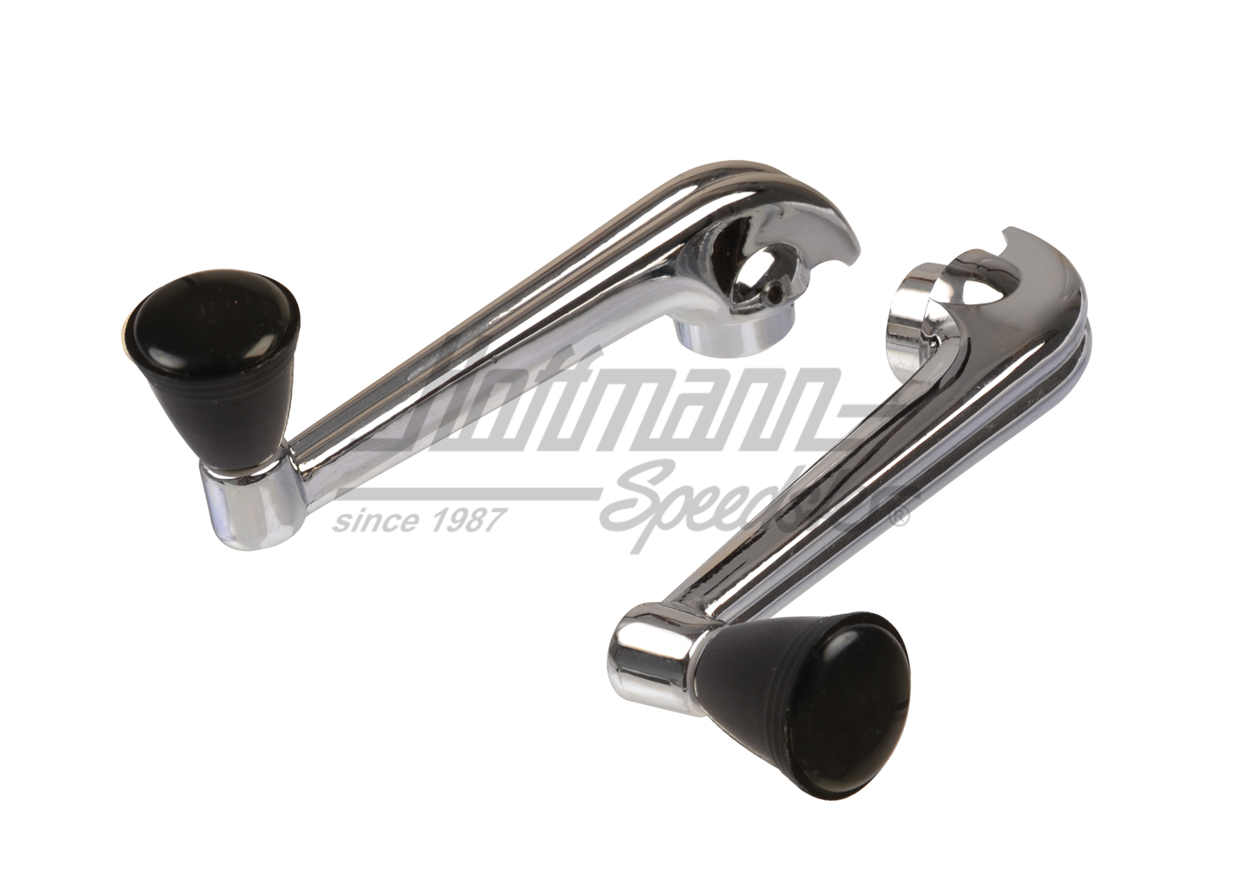 Window winder, chromed/black, old form                                                              