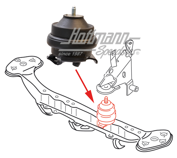 Rubber mount, engine mount, front, 16V | 357 199 279 B | 201-5650