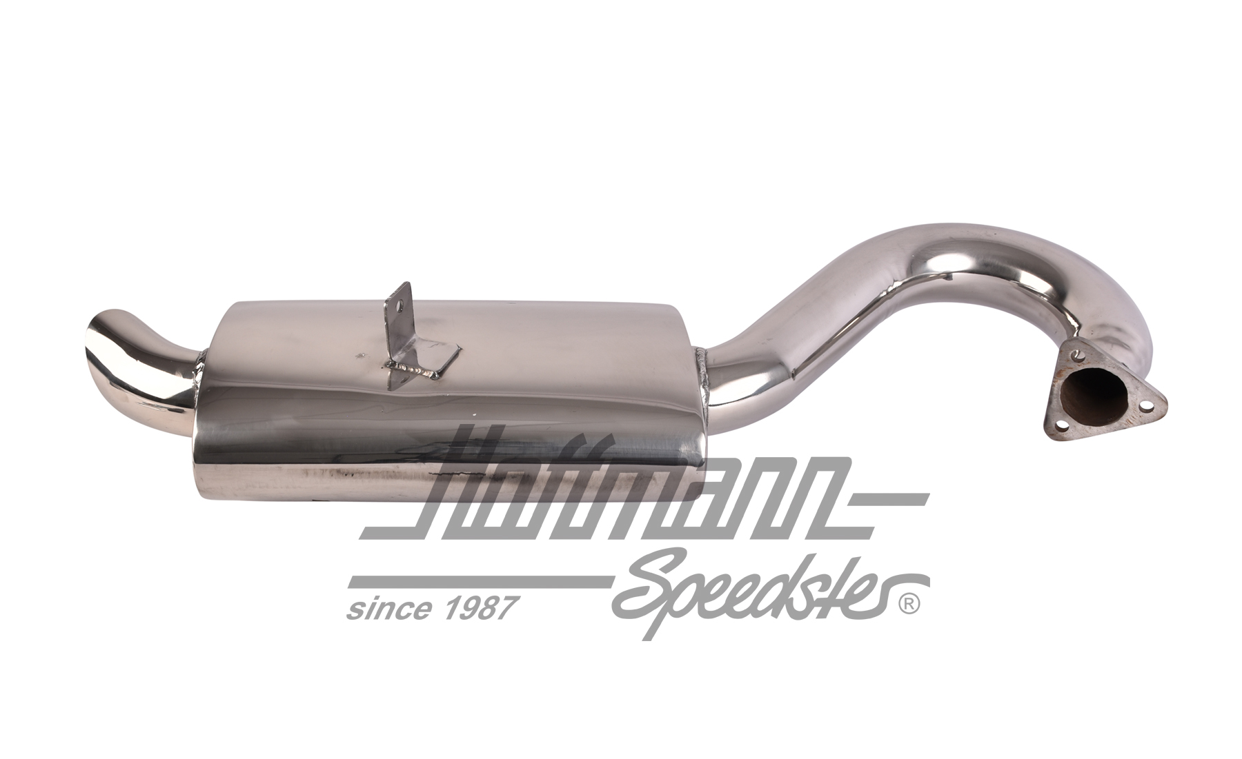 Single exhaust muffler, Phat Boy, stainless steel                                                   