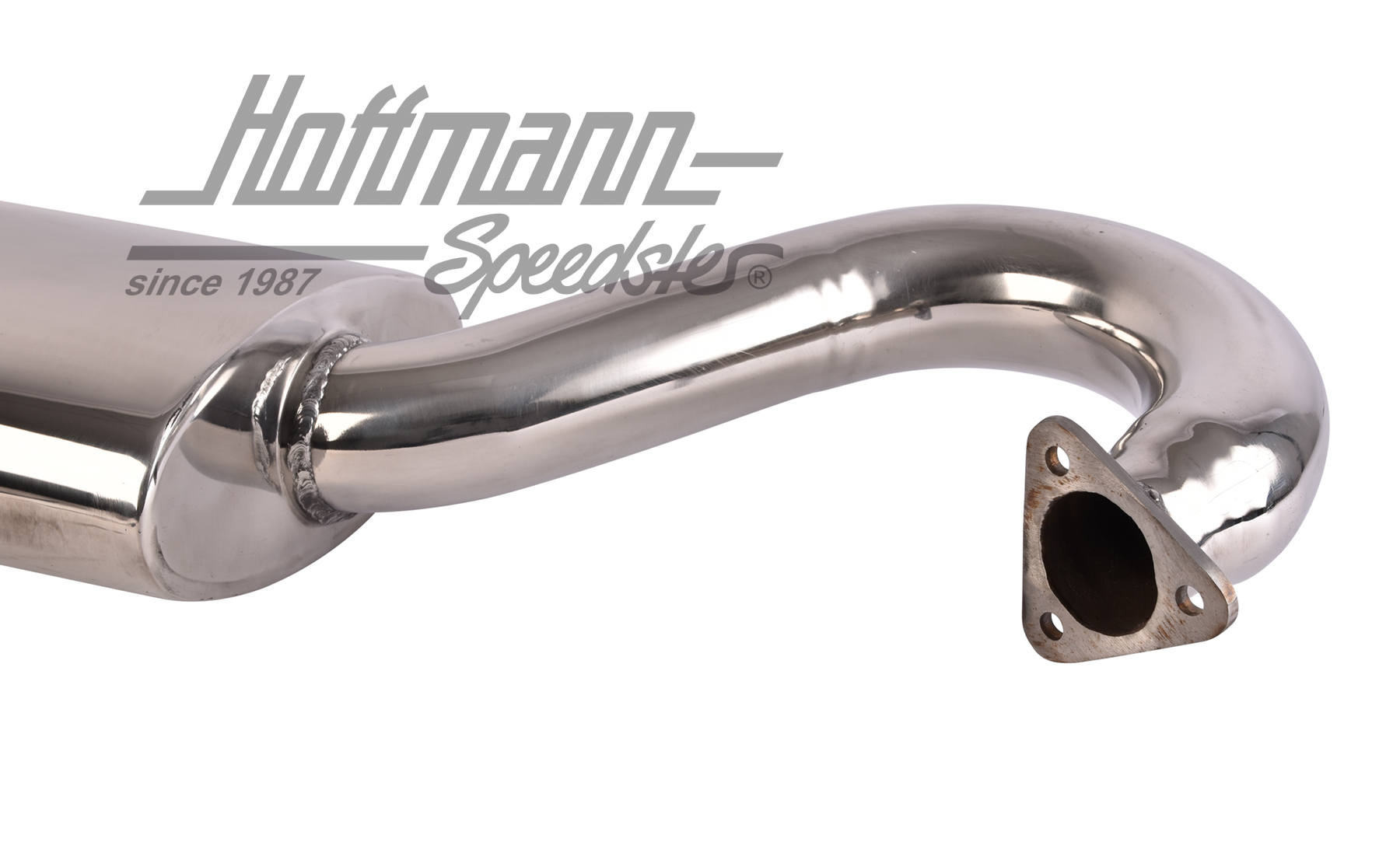 Single exhaust muffler, Phat Boy, stainless steel                                                   