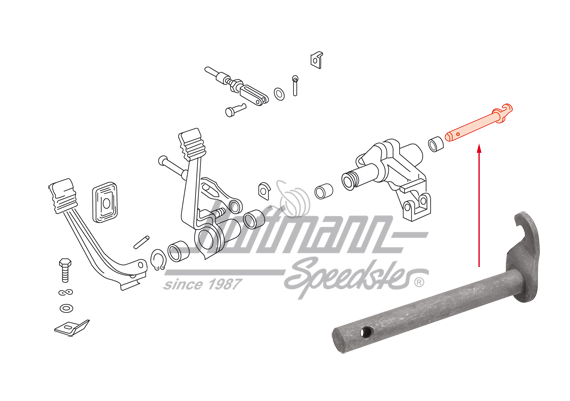 Shaft, clutch pedal, 57-63                                                                          