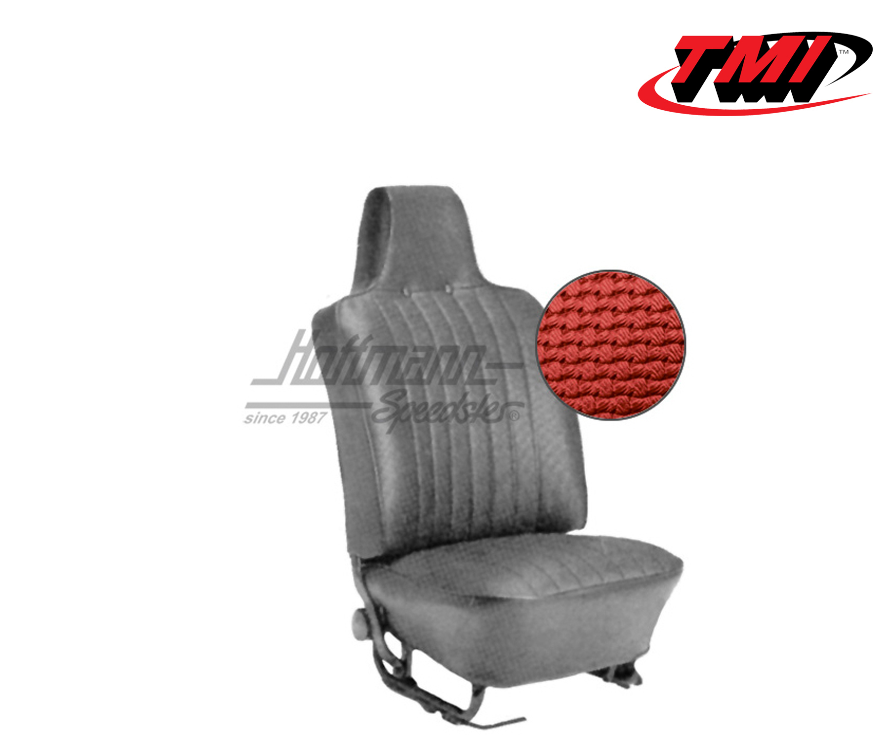 Seat upholstery, Conv., 69-72, Basketweave, red | 43-1325-07 | 055-6110