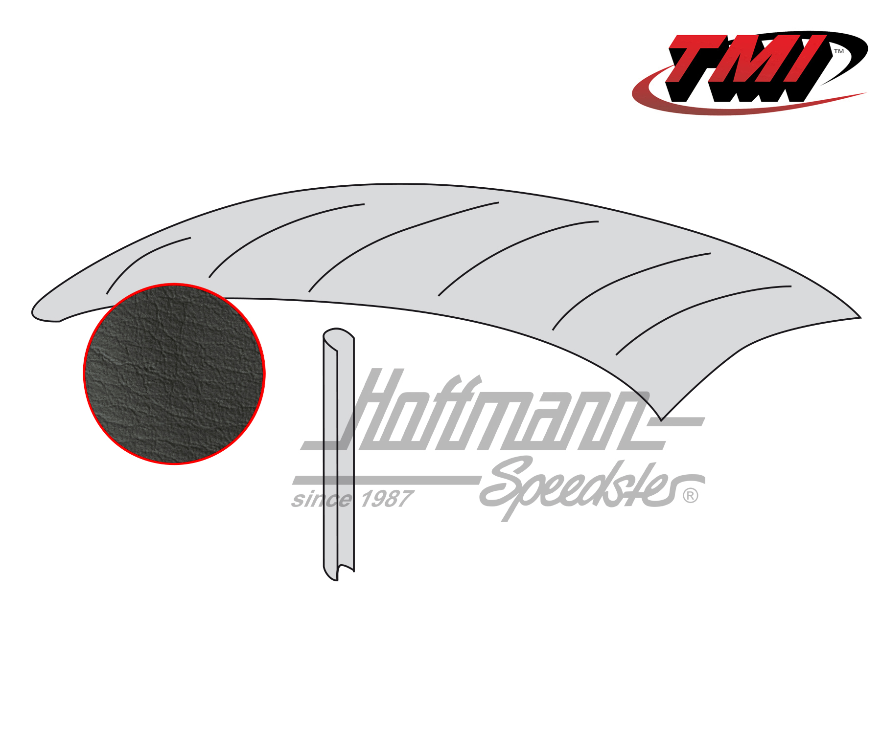 Headliner, original style, smooth, black, 8.46-7.52 | 20-1114-49 | 055-7190-50