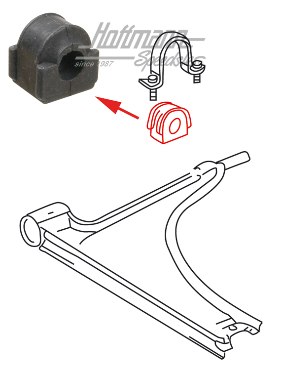 Rubber mount, stabilizer/front, outer, 74-92 | 171 411 314 A | 140-0615