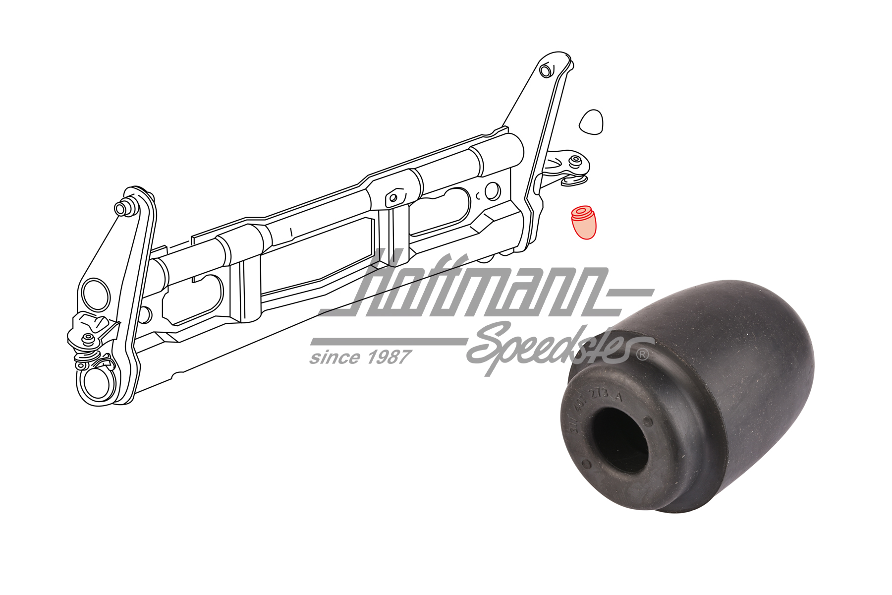 Rubber bump, torsion arm, Type 3, lower | 311 401 273 A | 069-4310-17