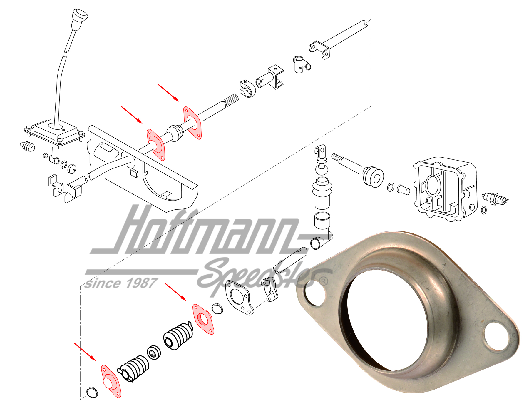 Bearing shell, shift-rod guide, .82-, Top Quality | 251 711 198 D | 315-1520-07