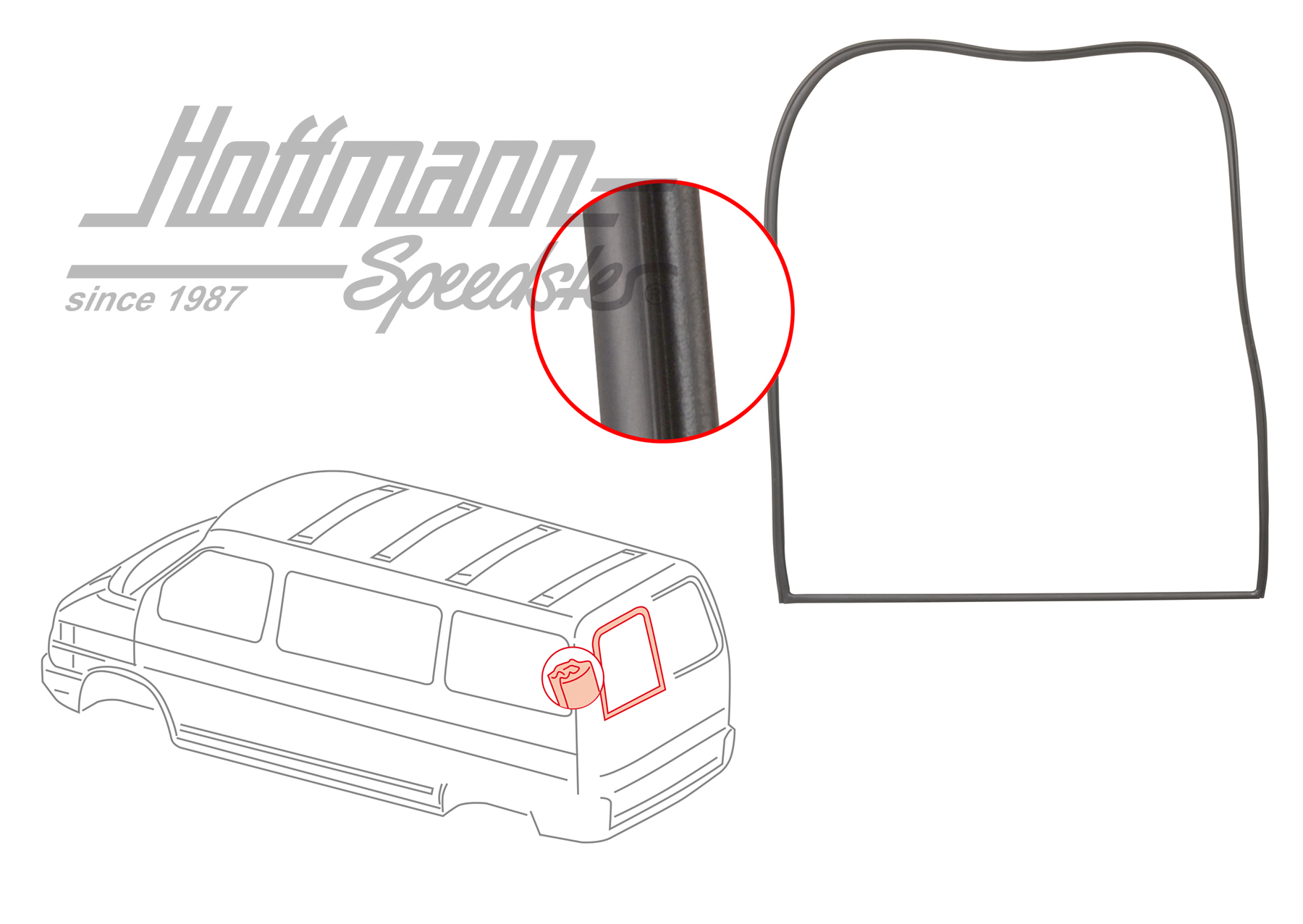 Rear window seal, hinged door, rear | 701 845 521 | 408-1440