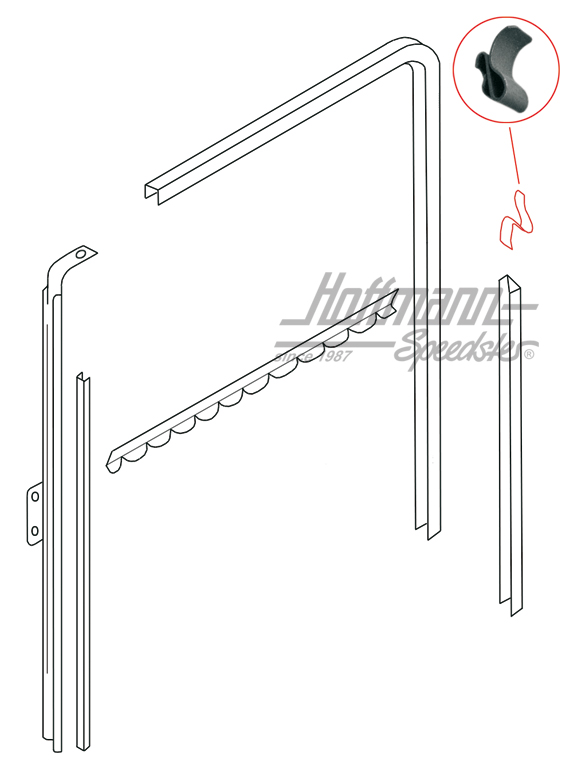 Retaining clamp, guide rail, 2.58- | 111 837 421 | 020-5168-25