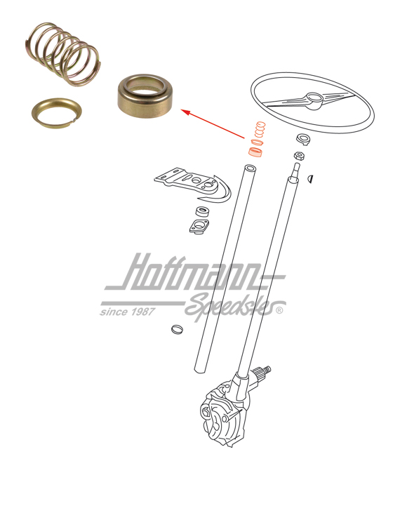Support, steering-column upper, Bus T1, 3.55-7.67 | 211 415 585 | 089-3072-10