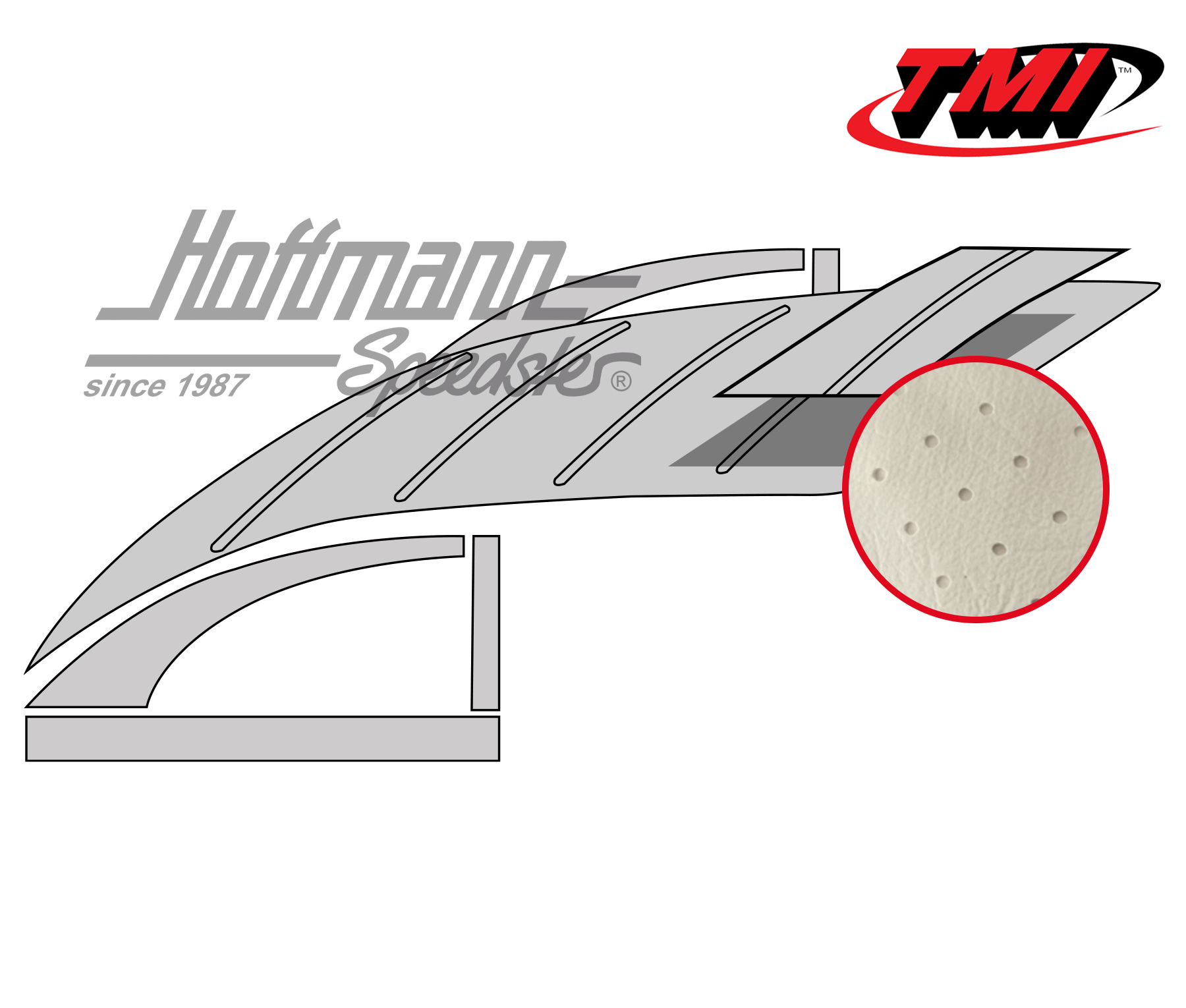 Headliner, Hatchback, SSR, perforated, off-white | 20-3314-44 | 069-9750