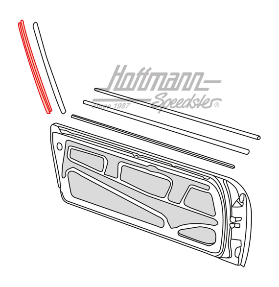 Moulding, seal, Traga bow/door, right                                                               