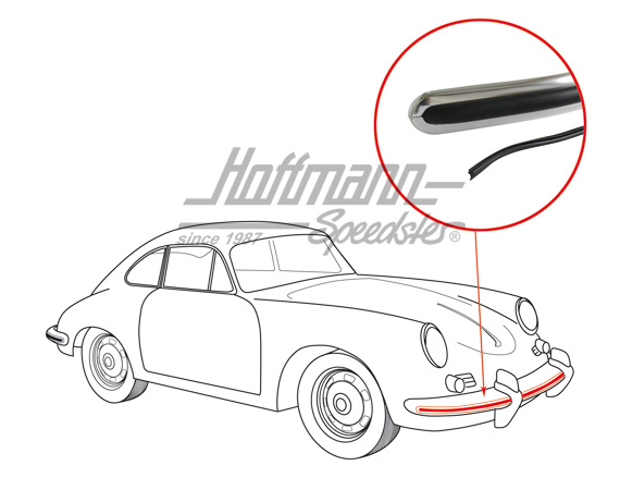Trim moulding, bumper, front, 356 B/C                                                               