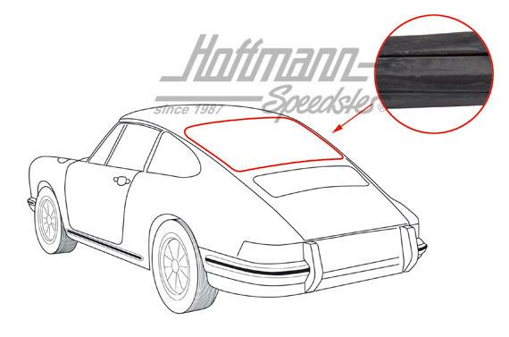 Rear window seal, 911 Coupé, with groove                                                            