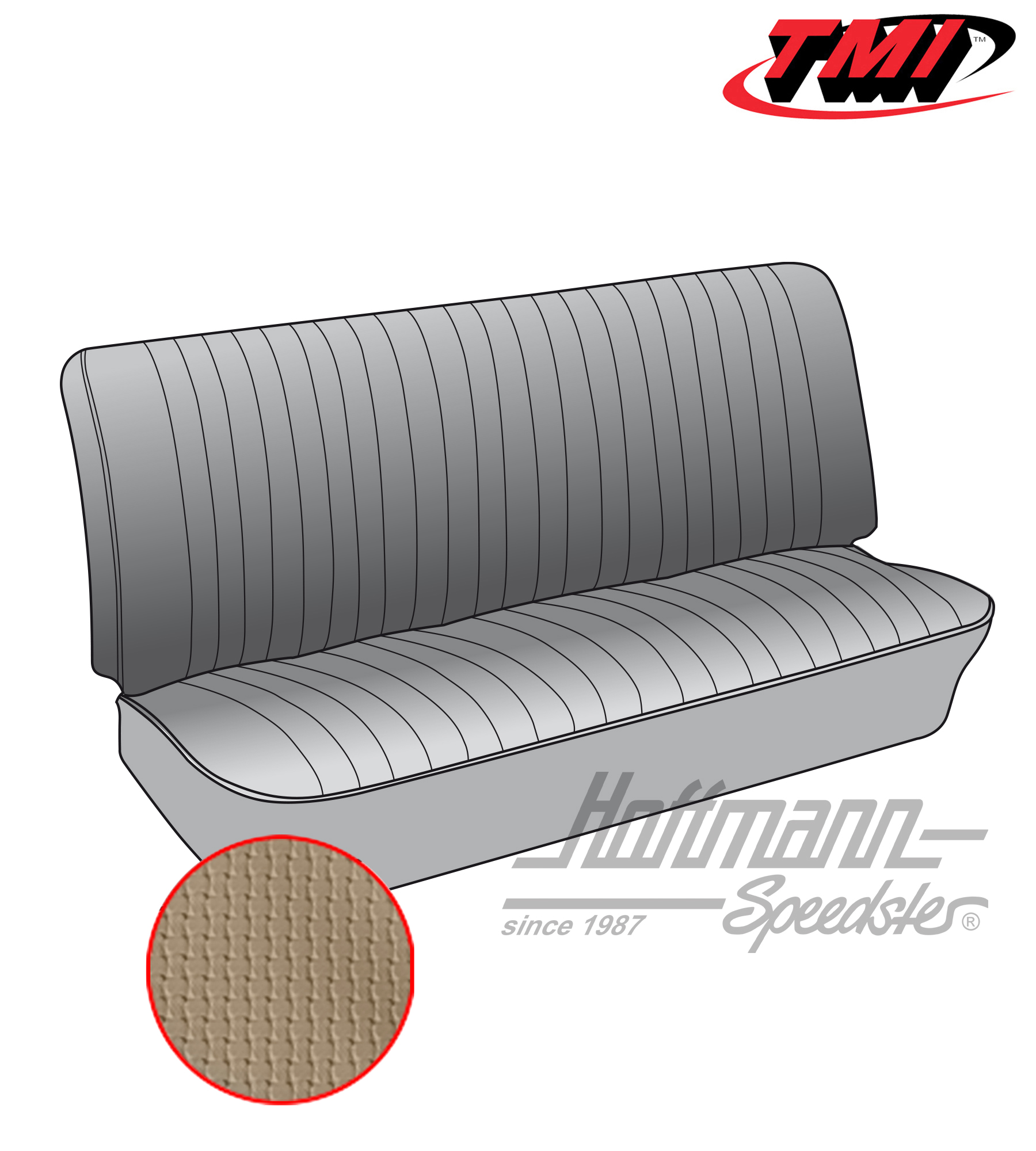 Seat upholstery, front bench, 50-62, beige | 43-2110-04 | 098-0600-30