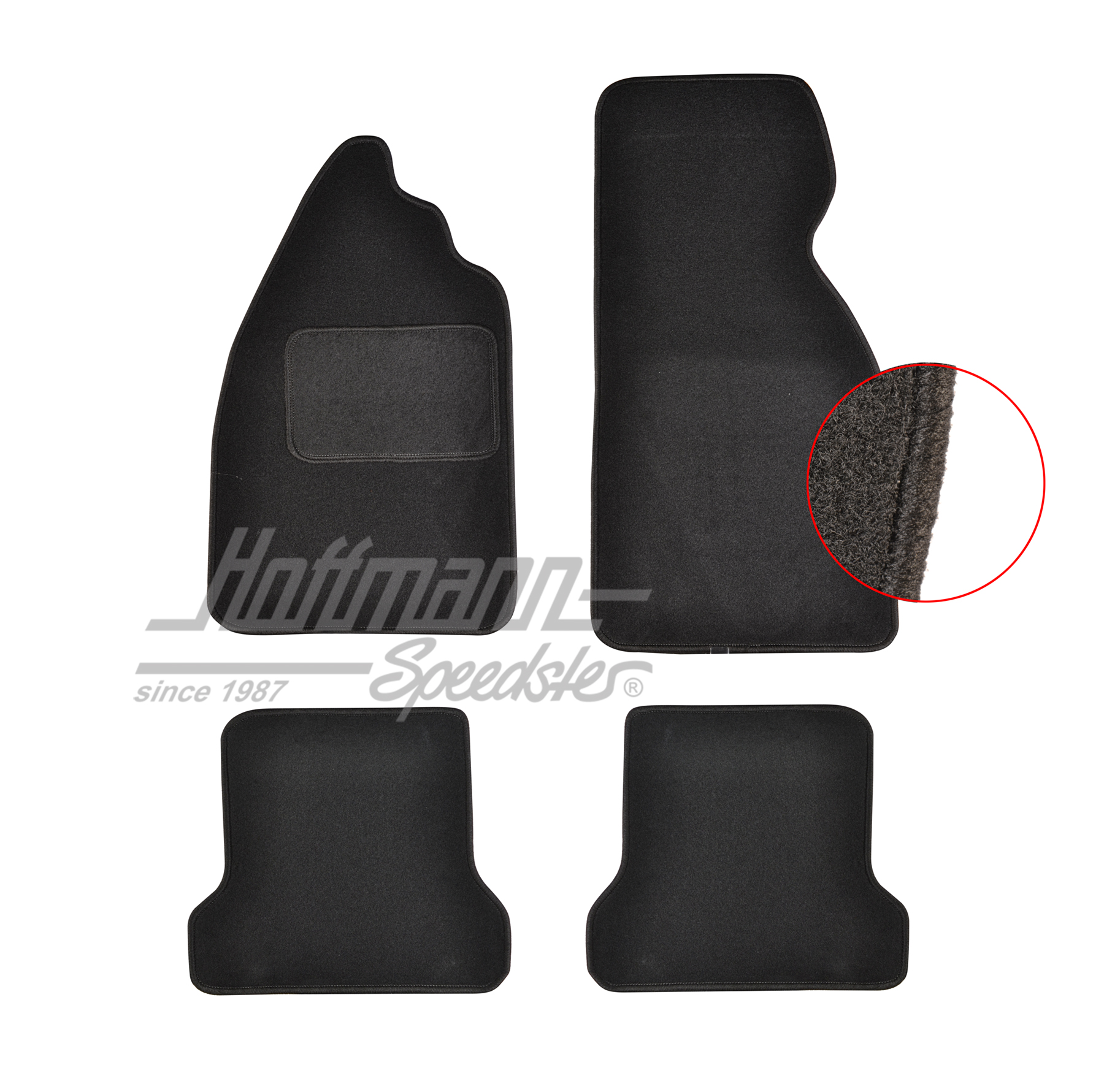 Floor mats, velours, black, Beetle | 113 898 700 A | 020-5377-02