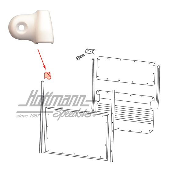 Cover, beading, B-pillar, upper, left | 211 867 303 | 098-0168-01