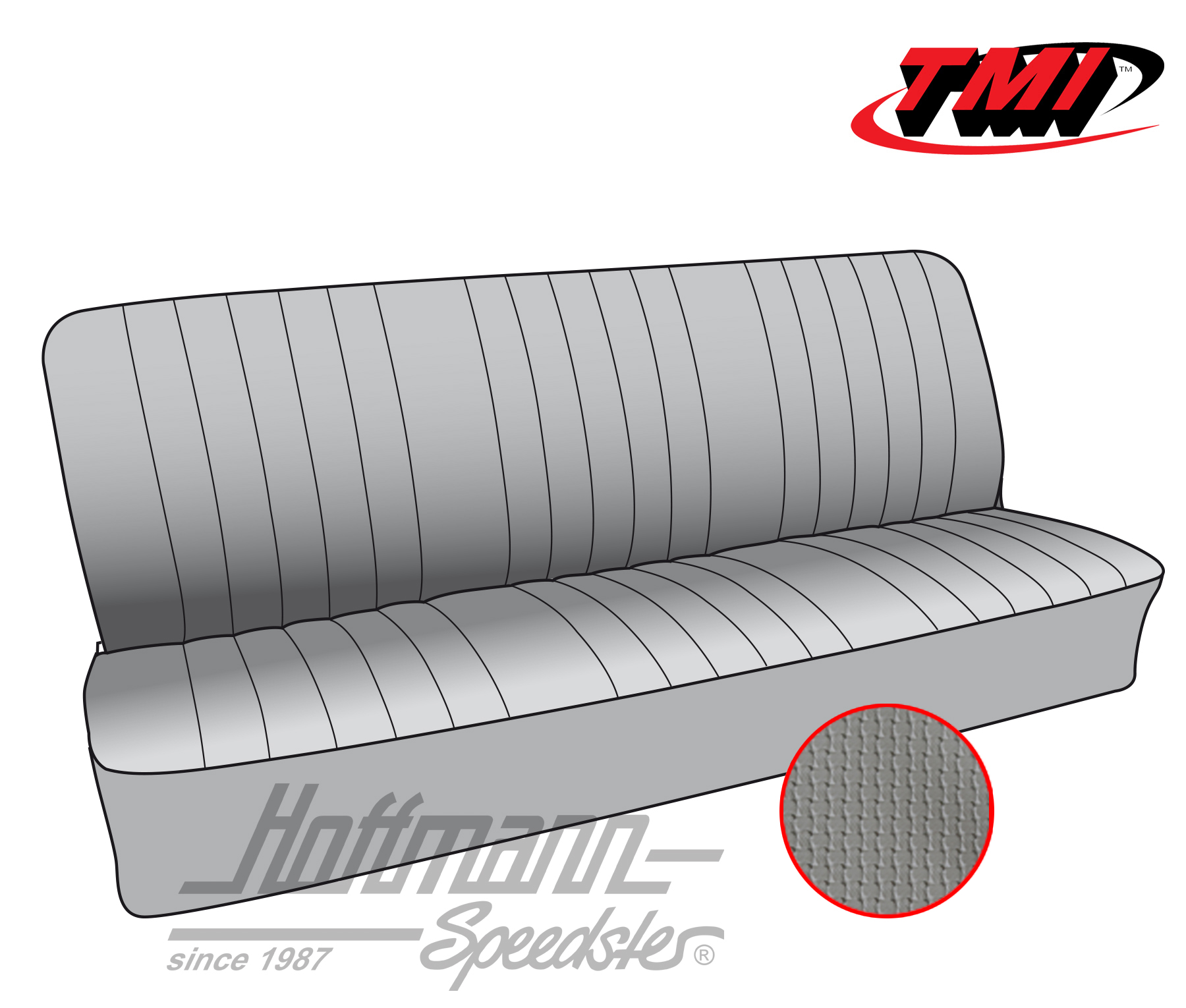 Seat upholstery, rear bench, 67-73, grey | 43-2122-06 | 098-0672-35