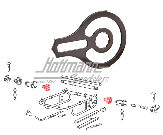 Driver, seat frame, Beetle, 8.68-7.72 | 113 881 265 | 055-5093-30