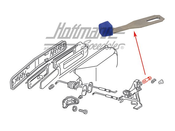 Lever, fresh air, blue, Bus T2, 68-73                                                               