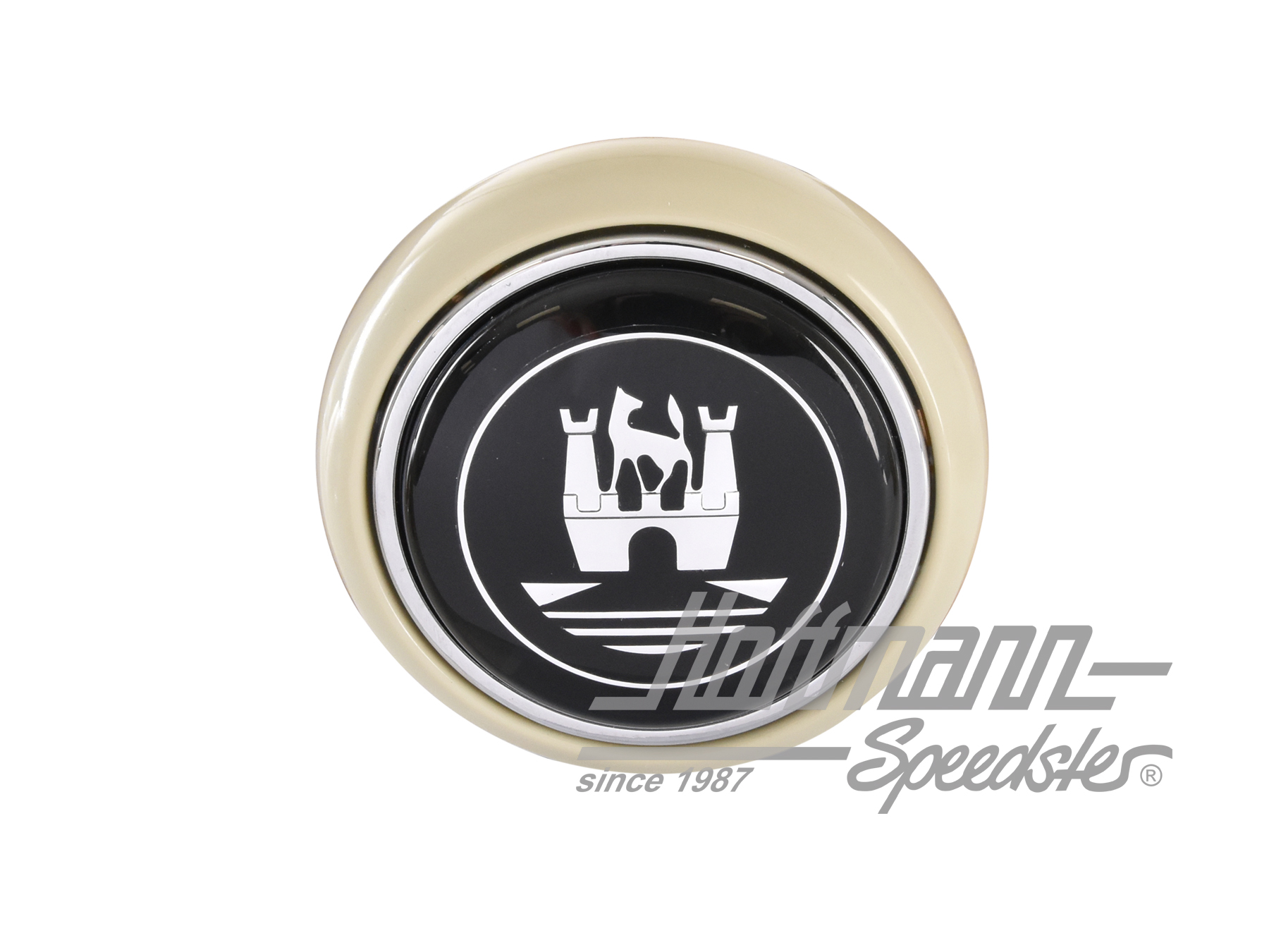 Horn button, grey/black/silver, 55-67                                                               