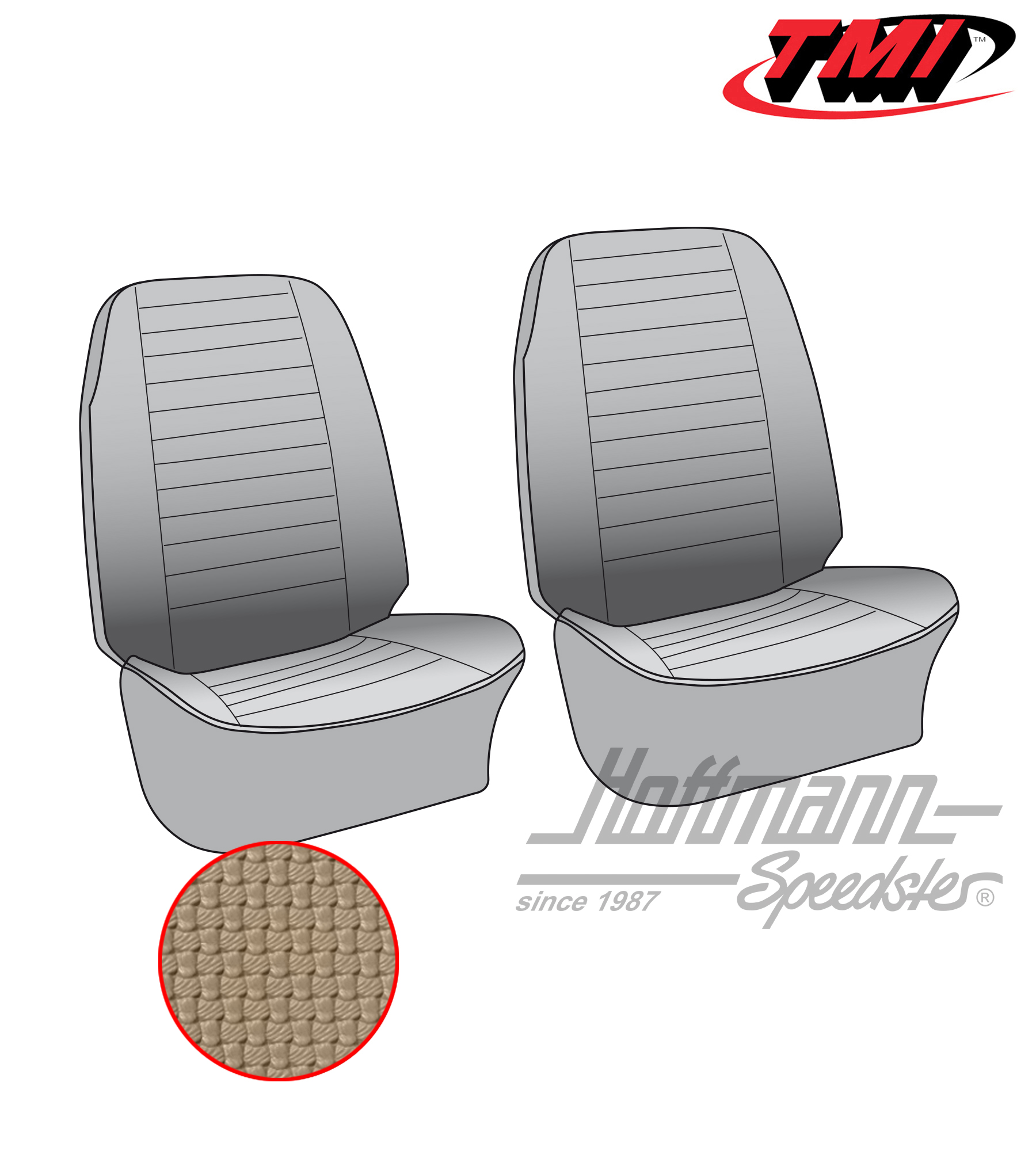 Seat upholstery, front seats, 76-79, beige | 43-2116-04 | 098-0626-20