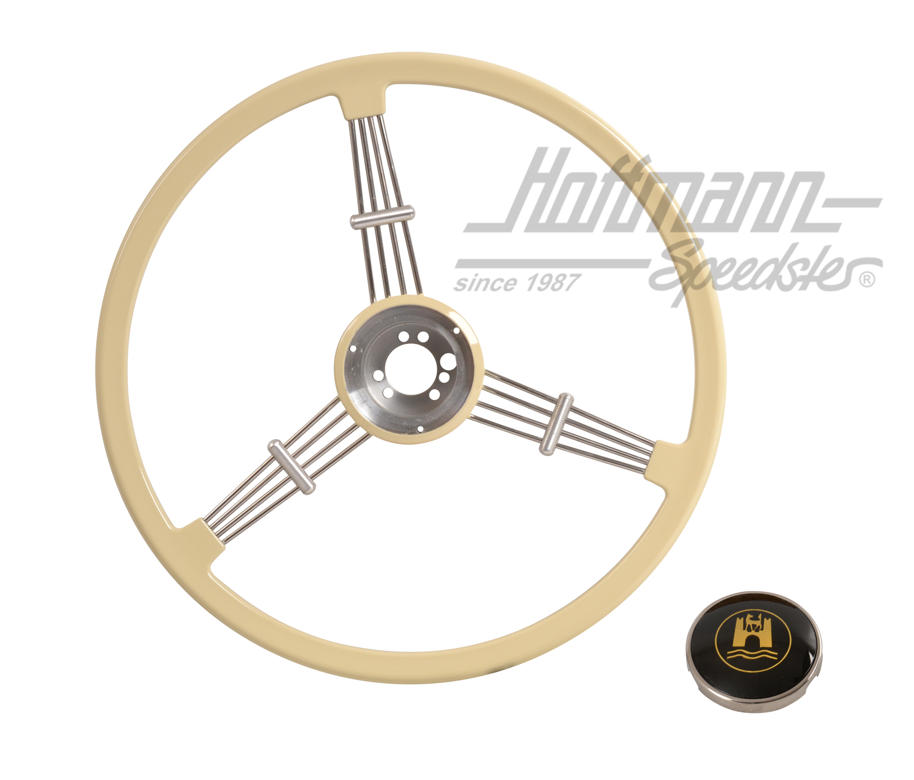 Steering wheel, Banjo, Empi, 390mm, ivorie colour | 79-4064 | 020-3270-10