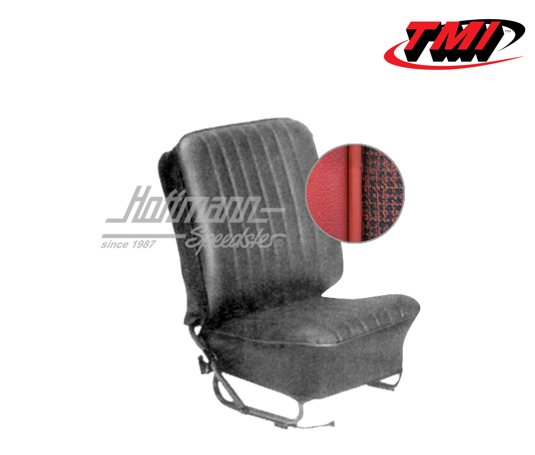 Seat upholstery, Sedan, 8.57-7.64, Mesh, red | 43-1123-23-338 | 055-5617-15