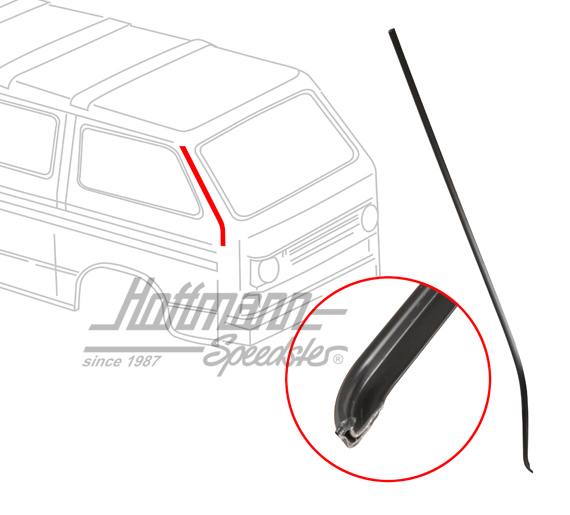 Moulding, A-pillar, Bus T3, black, right | 251 853 706 1BG | 370-7100-02