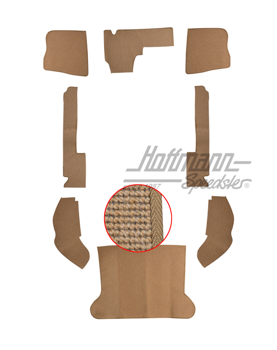 Carpet kit, Sedan, 64-67, hair yarn, beige |  | 026-5025-05