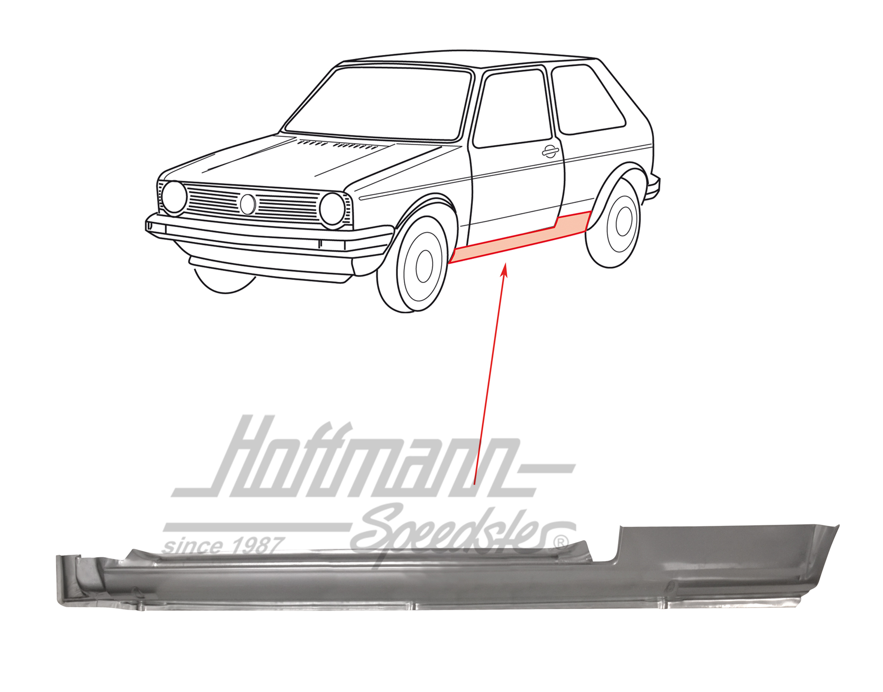 Rocker panel, 2-doors, .78-, left | 620 12 1 | 185-2231