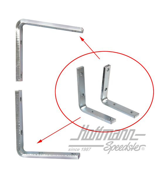 Angle bracket set, vent window frame, 356                                                           